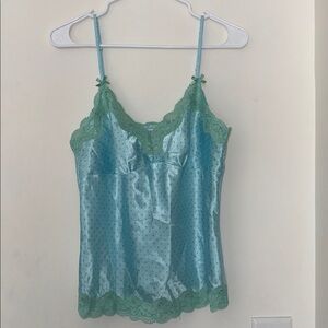VINTAGE Alfani Mint Green Lace Satin Chemise
